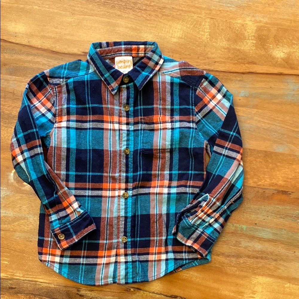 Jumping beans Kids Plaid Shirt - Blue and Orange
